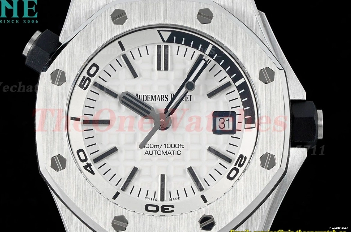 RU SS White Super 42mm Clone 15710 Offshore Diver SA3120 IPF Royal Oak 0119